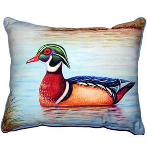 Male Wood Duck Ii Large Indoor Outdoor Pillow
