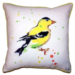 Betsy'S Goldfinch Small Outdoor Indoor Pillow