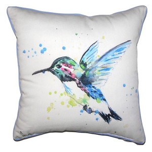 Green Hummingbird Small Outdoor Indoor Pillow