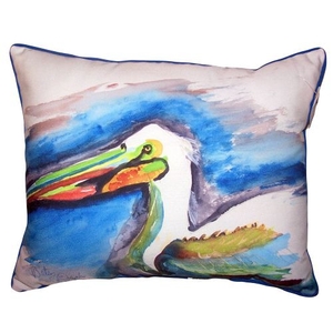 White Pelican Head Extra Large Pillow
