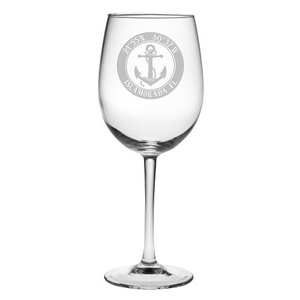 Custom Coordinates Anchor All Purpose Wine Glasses S/4