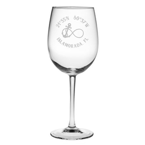 Custom Coordinates Infinity Anchor All Purpose Wine Glasses S/4