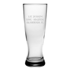 Custom Latitude Longitude Grand Pilsner Glasses S/4