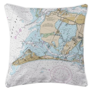 Anna Maria Island, FL Nautical Chart Pillow