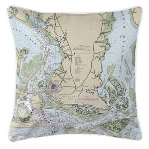 Beaufort, NC Nautical Chart Pillow