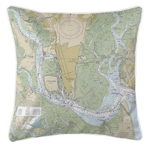 Brunswick, GA Nautical Chart Pillow