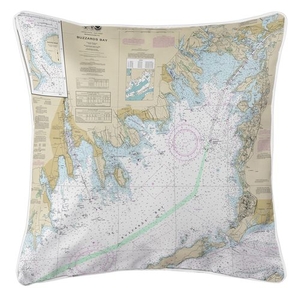 Buzzards Bay, MA Nautical Chart Pillow
