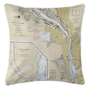 Portland South, OR Nautical Chart Pillow