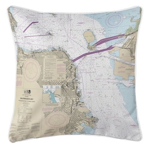 San Francisco, CA Nautical Chart Pillow