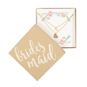 Bridesmaid Double Chain Necklace, Gold