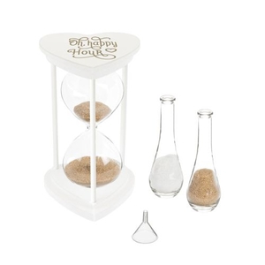 Oh, Happy Unity Sand Ceremony Hourglass Set, Silver