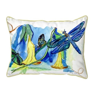 Yellow Bells & Dragonfly Large Pillow 16X20