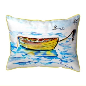 Yellow Row Boat Large Pillow 16X20