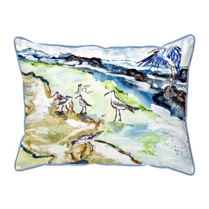 Sandpipers & Heron Small Pillow 11X14