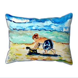 Boy & Toy Small Outdoor Pillow 11X14
