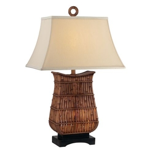 Rectangular Rattan Night Light Table Lamp (Set Of 2)