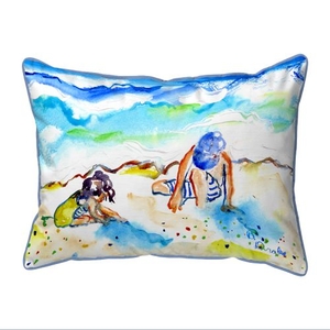 Playing in Sand Small Indoor/Outdoor Pillow 11x14