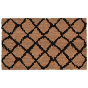 Liora Manne Natura Ikat Lattice Indoor/Outdoor Mat Black 18"X30"