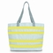Sailcloth Cabana Large Striped Tote, White with Yellow Stripes