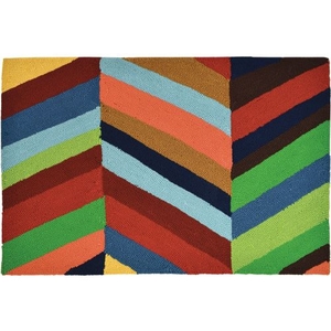 Boho Bold Chevron Indoor Outdoor Hand Hooked Area Rug, 22 X 34 In.
