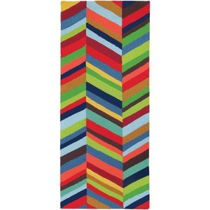 Boho Bold Chevron Indoor Outdoor Hand Hooked Area Rug, 22 X 60 In.