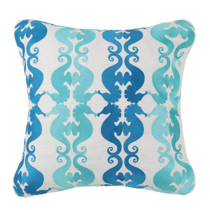 Seahorse Pattern Embroidered Pillow
