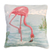 Flamingo In Water Needlepoint Pillow