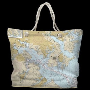 MD: Baltimore, MD Water-Repellent Nautical Chart Bag