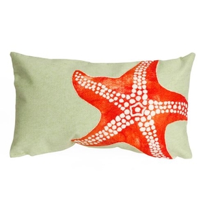 Liora Manne Visions II Starfish Indoor/Outdoor Pillow Seafoam 12"x20"