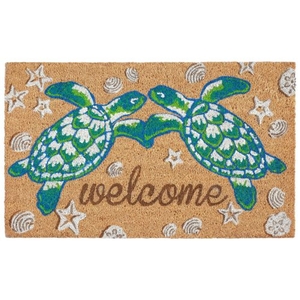 Liora Manne Natura Seaturtle Welcome Outdoor Mat Natural 18"X30"