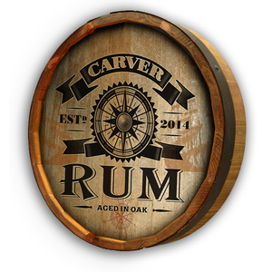 Carver Rum Quarter Barrel Wall Sign Personalized