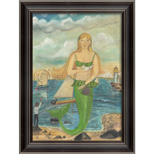 She was There To See The Race Mermaid Framed Art