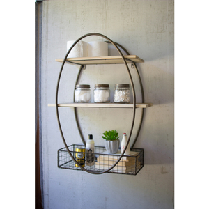Tall Oval Wall Unit with Shelves