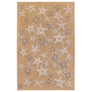 Liora Manne Carmel Starfish Indoor/Outdoor Rug Sand 4'10"X7'6"