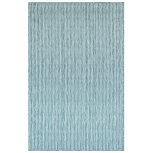 Liora Manne Carmel Texture Stripe Indoor/Outdoor Rug Aqua 6'6"X9'4"