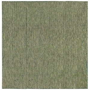 Liora Manne Carmel Texture Stripe Indoor/Outdoor Rug Green 7'10" Sq