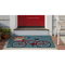 Liora Manne Frontporch Bike Ride Indoor/Outdoor Rug Blue 20"X30"