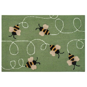 Liora Manne Frontporch Buzzy Bees Indoor/Outdoor Rug Green 30"X48"