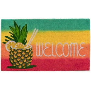 Liora Manne Natura Welcome Pineapple Outdoor Mat Warm 18"X30"