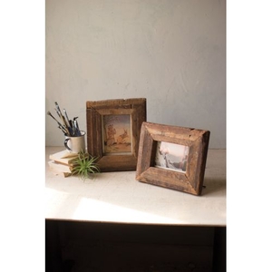 Recycled Wooden Photo Frames, Set of 2