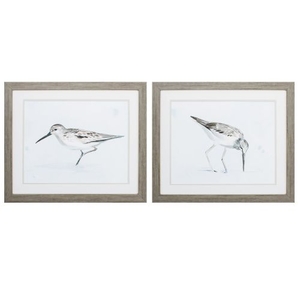 Sandpiper Reflection Set of 2 Framed Beach Wall Art