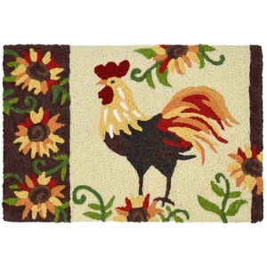 Rooster & Sunflowers Indoor/Outdoor Rug, 20" X 30"