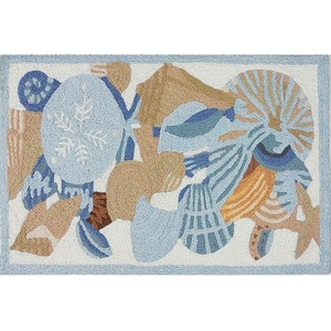 Shells & Coral Indoor/Outdoor Rug, 20" X 30"