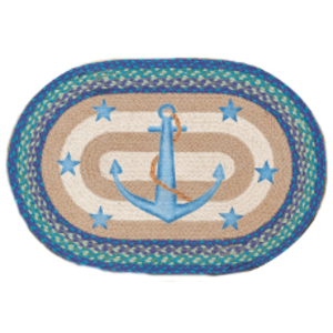 Anchor Stars Oval Patch Rug