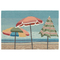 Liora Manne Frontporch Beach Umbrellas Indoor/Outdoor Rug Aqua 20"X30"