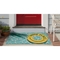 Liora Manne Natura This Is Our Happy Place Outdoor Mat Aqua 24"X36"