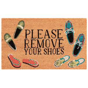 Liora Manne Natura Please Remove Your Shoes Outdoor Mat Natural 24"X36"