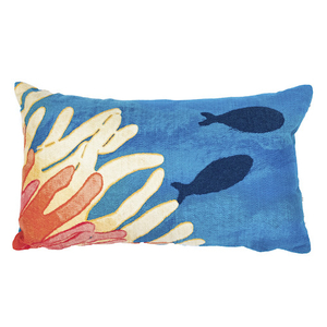 Liora Manne Visions III Reef & Fish Indoor/Outdoor Pillow Coral 12"X20"