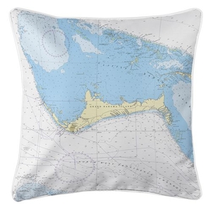 Grand Bahama Island, Bahamas Nautical Chart Pillow