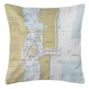 Singer Island, Peanut Island, Lake Worth Inlet, FL Nautical Chart Pillow